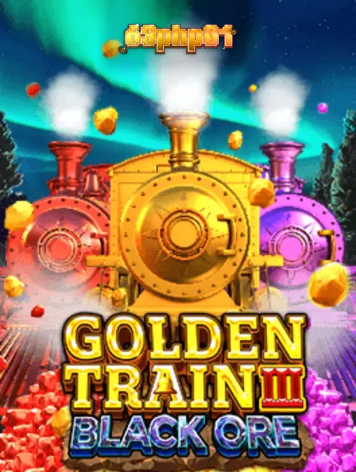 Tampilan visual slot Golden Train III: Black Ore dengan tema tambang Wild West